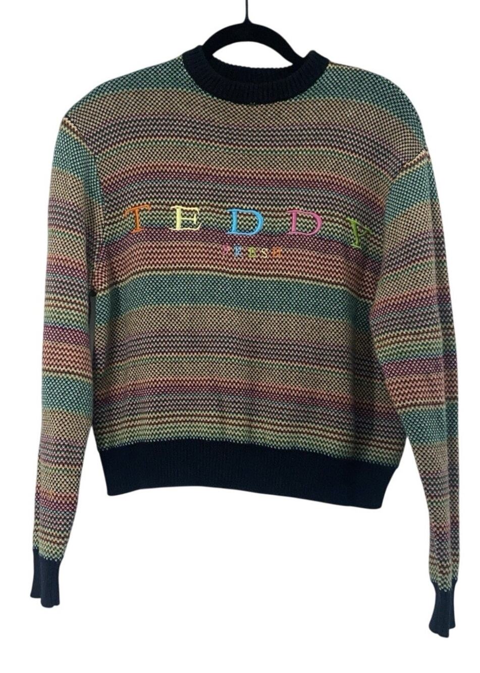 Teddy fresh Sweater Size Small 100% Cotton Stripes